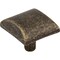 Elements 1-1/8" Overall Length Distressed Antique Brass Square Glendale Cabinet Knob 525ABM-D - alternate 1